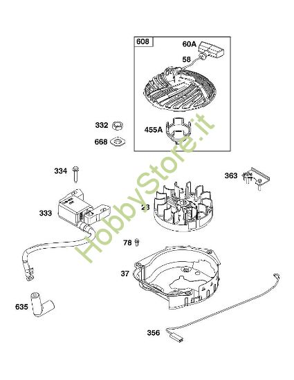 J - GRUPPO VOLANO, ACCENSIONE E MOTORINO DI AVVIAMENTO B&S - 09 €¦ 09P702-0230-H5 brand Stihl